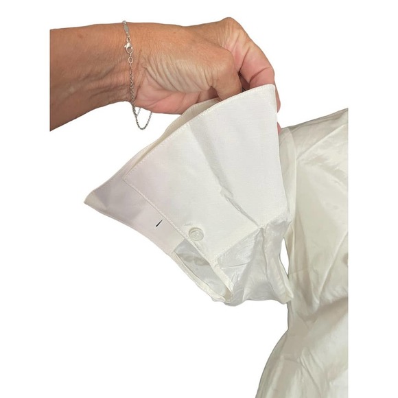 Ideology Womens Flower Applique Button-Up Shirt Blouse Long Sleeve Size 4 White - Picture 5 of 7